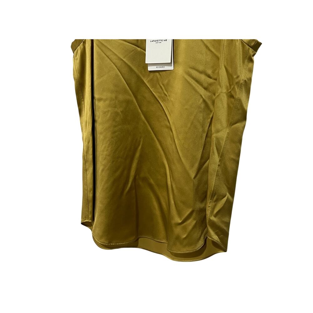 LAFAYETTE 148 WOMENS PETITE XSMALL REVERSIBLE PERLA TANK TOP BLOUSE DESERT GRASS - Picture 6 of 12